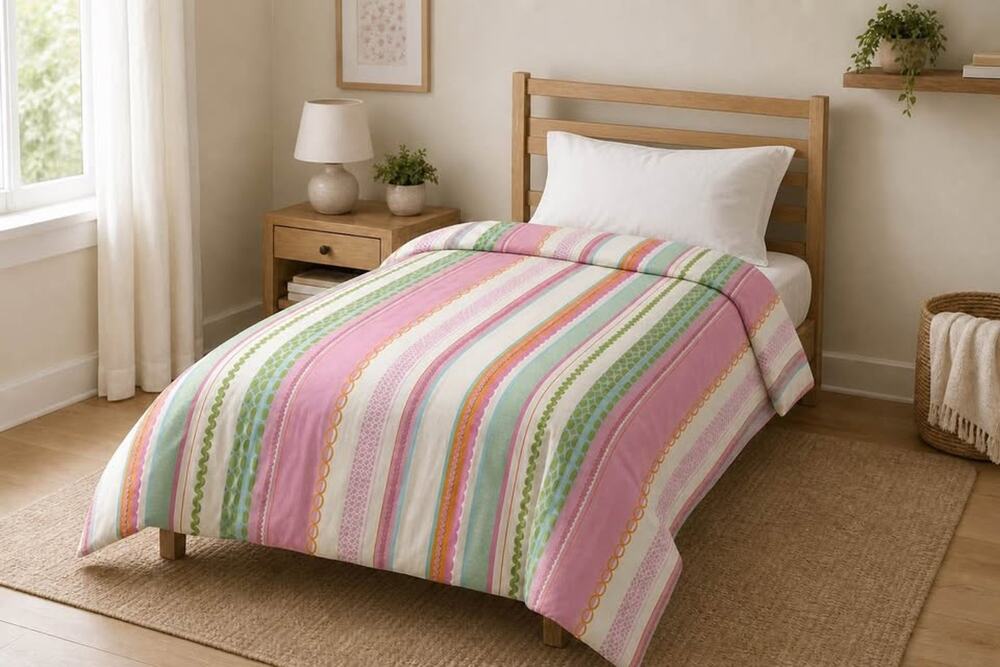 Swell by Cynthia Rowley Twin Sized Girls Bedding Pink Ric Rac Duvet Dover